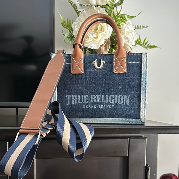 Lucky Brand Blue and Brown Crossbody Bag - Picture 1 of 7